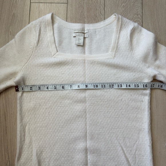 Christian Soriano Extra Fine Merino Wool Square Neck Cream Sweater Size S - Picture 3 of 10
